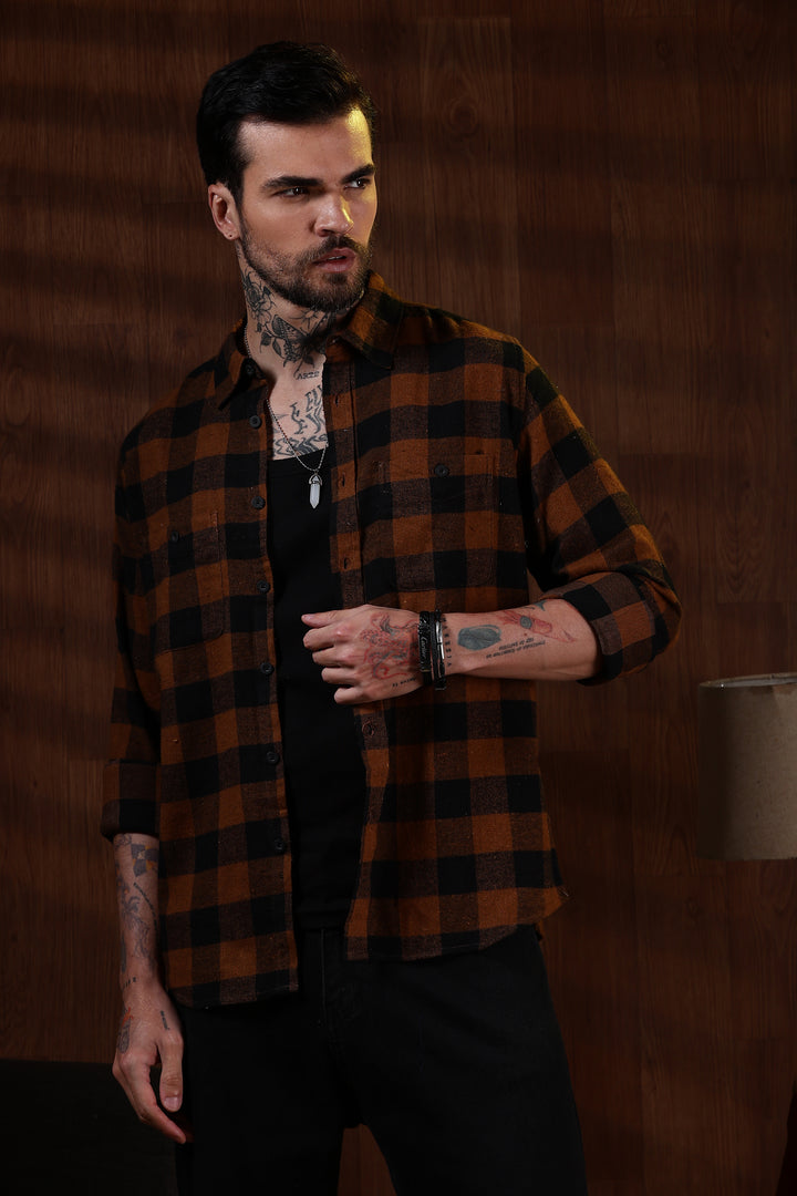 Flannel: Brown Checks Shirt