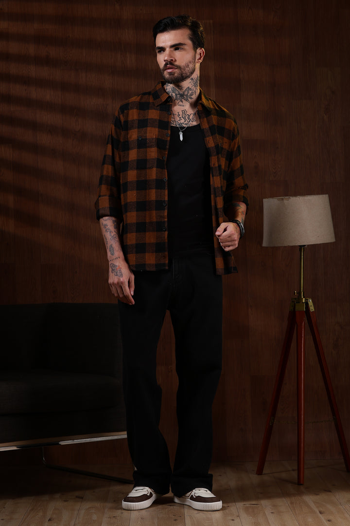 Flannel: Brown Checks Shirt