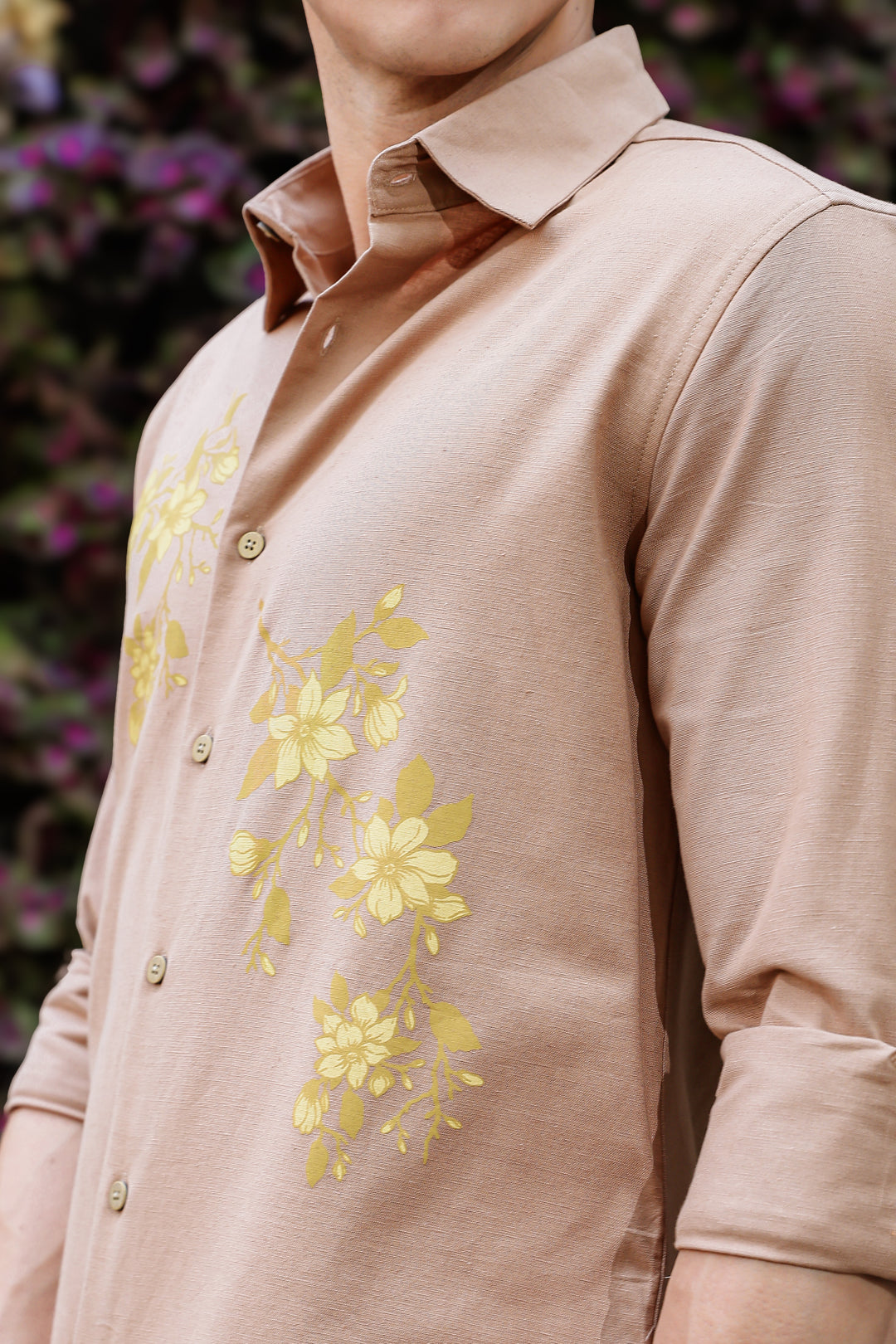 Unrefined Beauty Brown Printed Linen Shirt