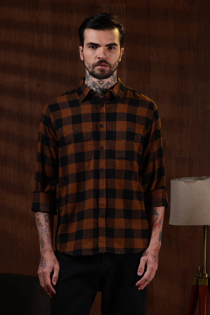 Flannel: Brown Checks Shirt