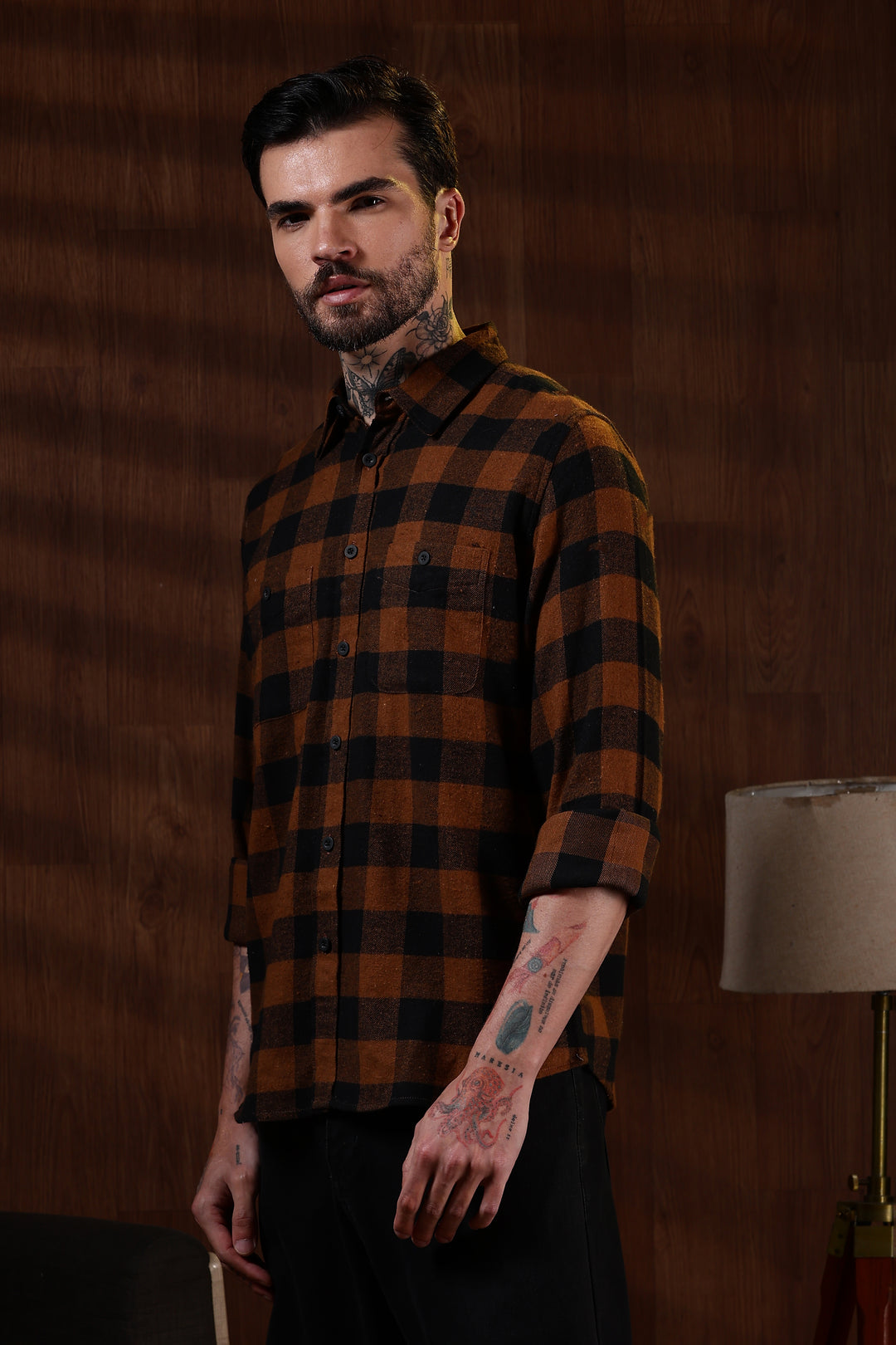 Flannel: Brown Checks Shirt