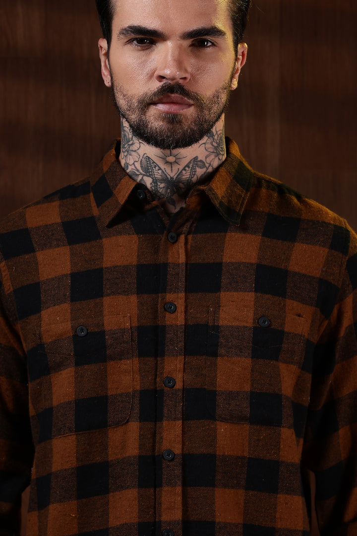 Flannel: Brown Checks Shirt