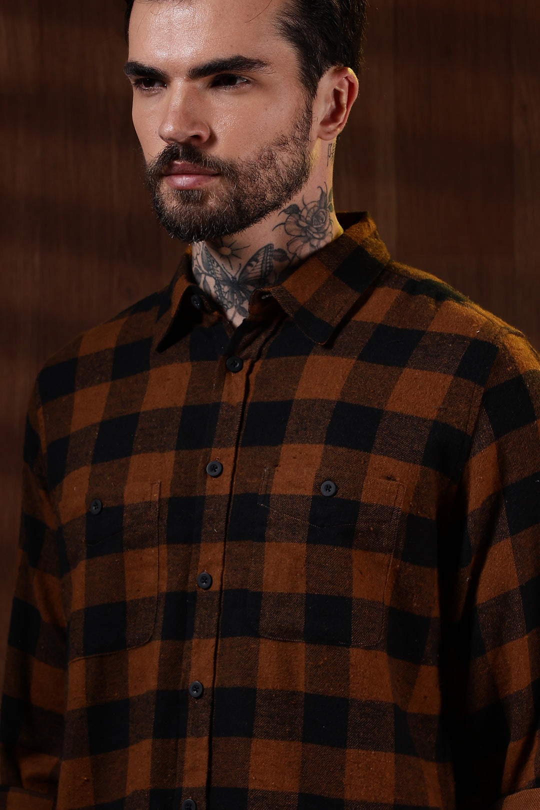 Flannel: Brown Checks Shirt