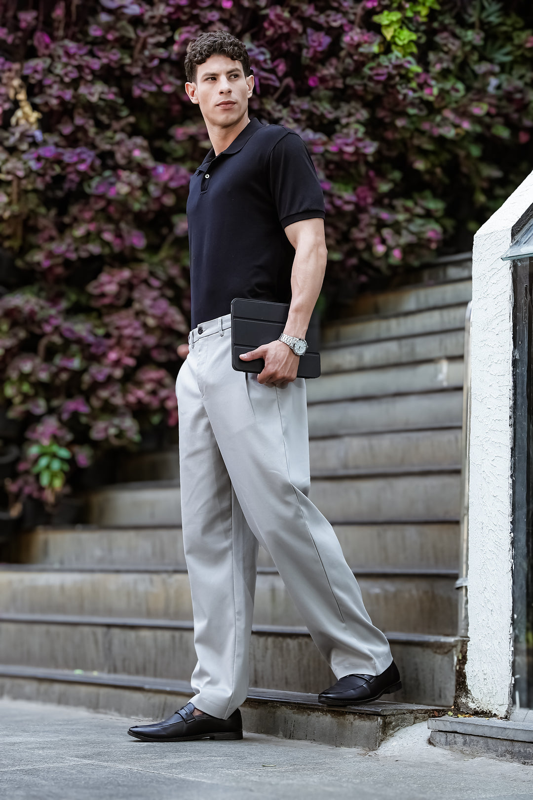 Korean Pants : Light Grey Trousers