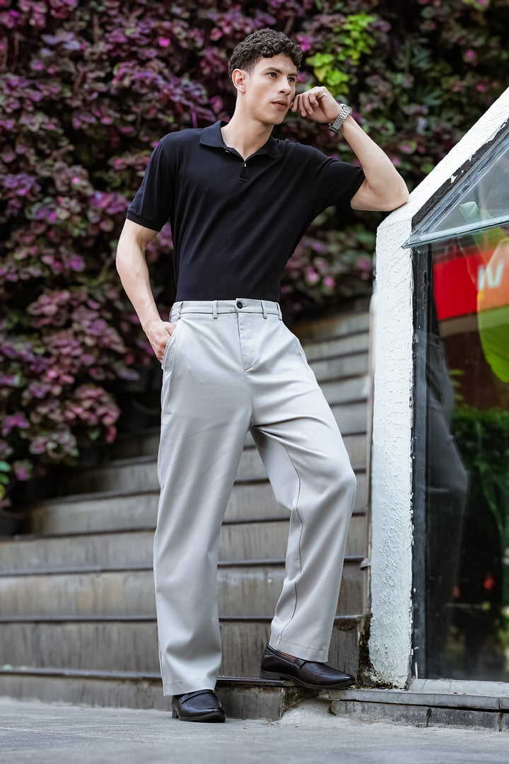 Korean Pants : Light Grey Trousers