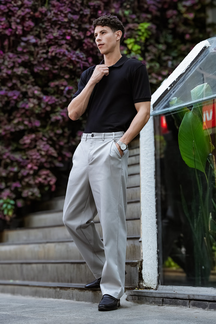 Korean Pants : Light Grey Trousers