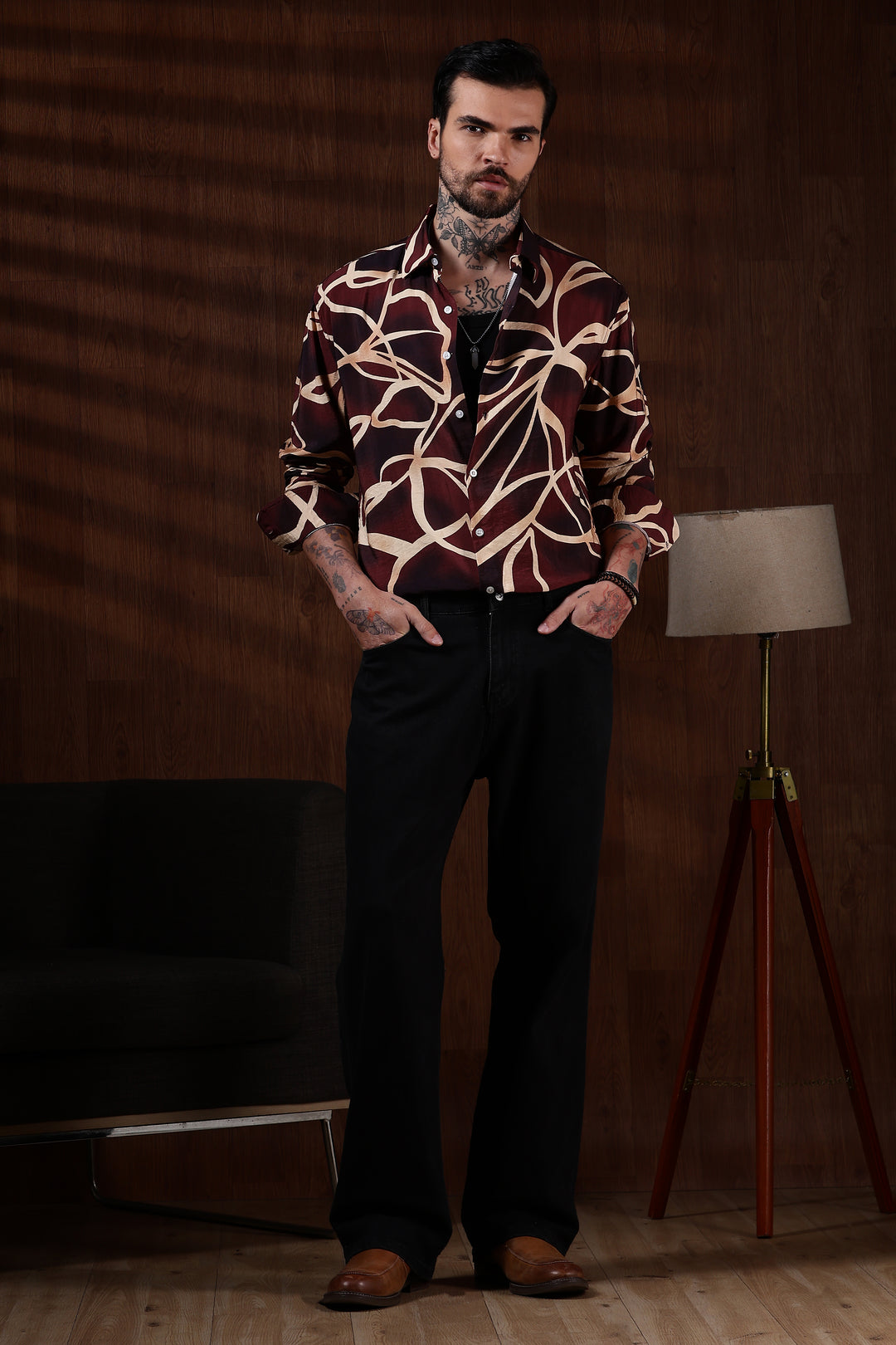 Textured Fabric: Maroon Shirt