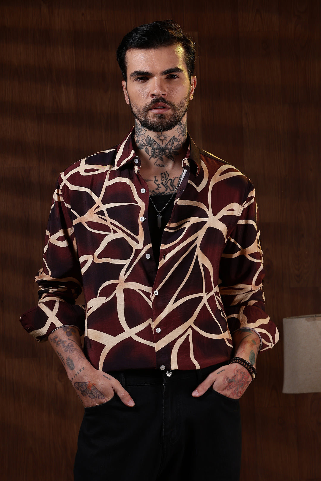 Textured Fabric: Maroon Shirt