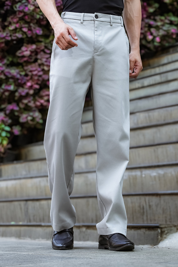 Korean Pants : Light Grey Trousers