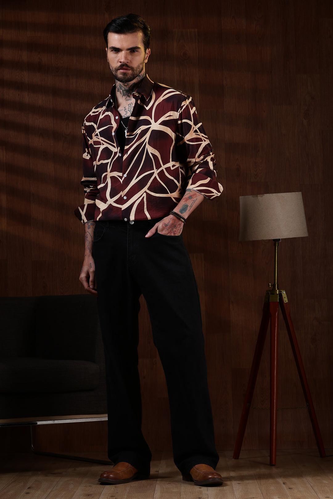 Textured Fabric: Maroon Shirt