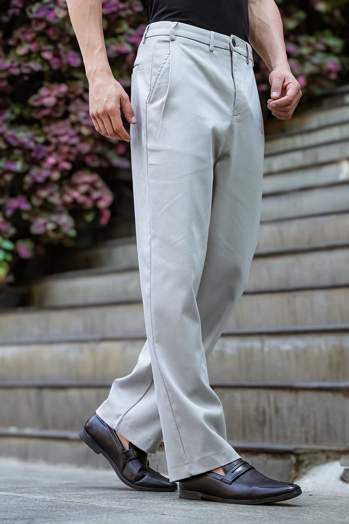 Korean Pants : Light Grey Trousers