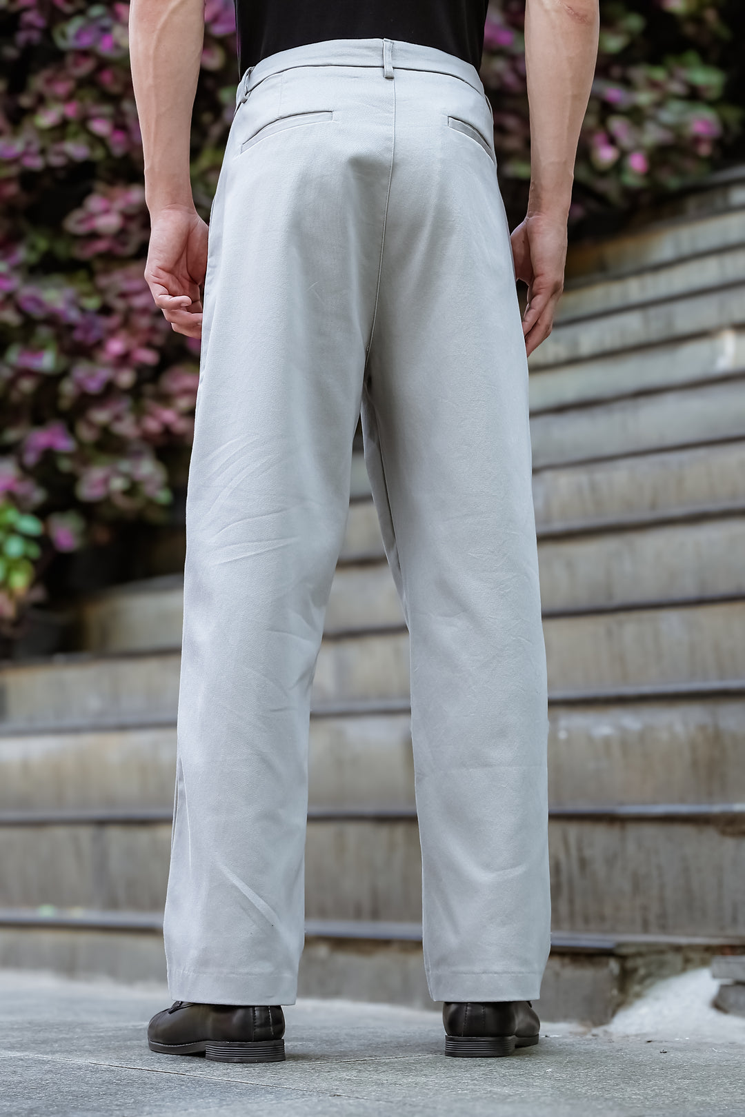 Korean Pants : Light Grey Trousers