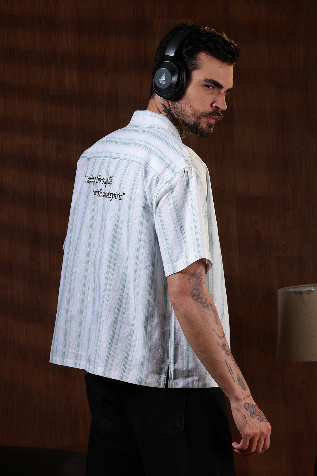 Greek Inspiration: Green Stripes Boxy Fit Cuban Shirt