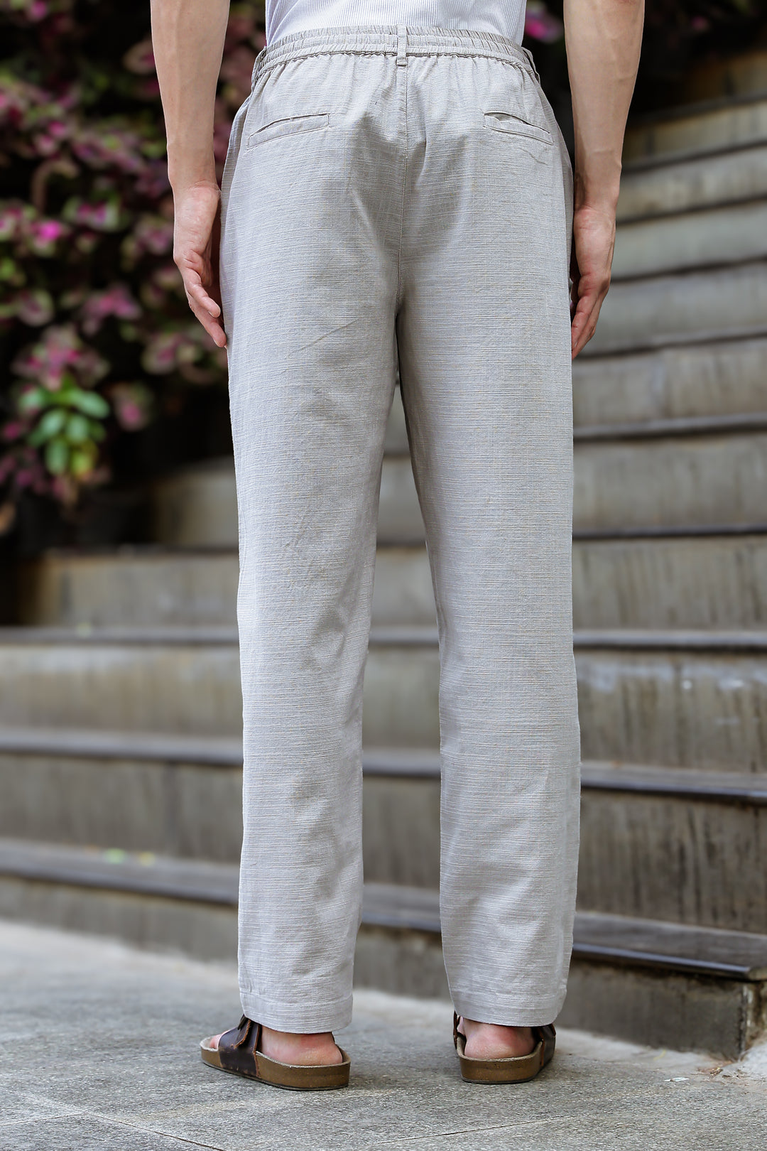Linen : Ash Baggy Trousers