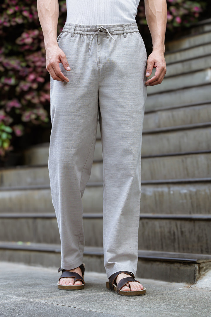 Linen : Ash Baggy Trousers