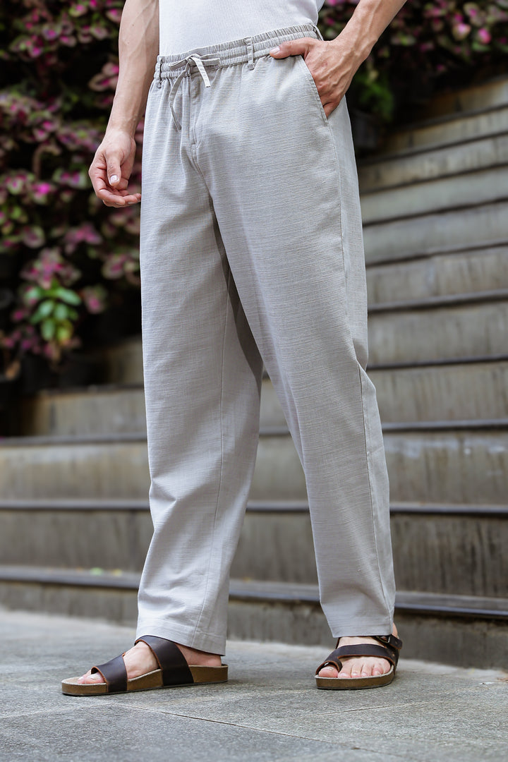 Linen : Ash Baggy Trousers