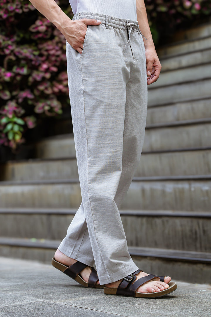 Linen : Ash Baggy Trousers