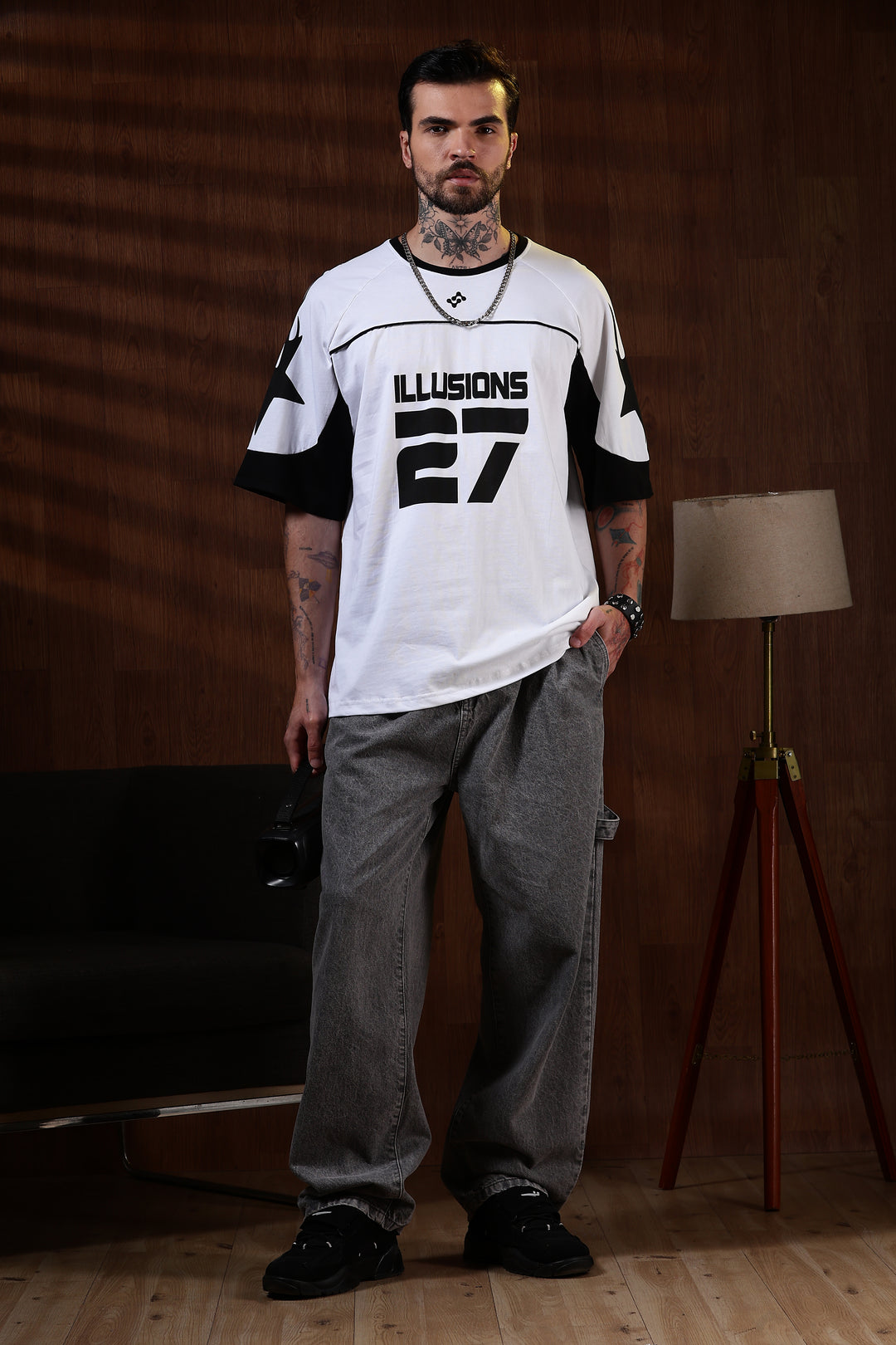 Illusions: Black & White Oversized T-Shirt
