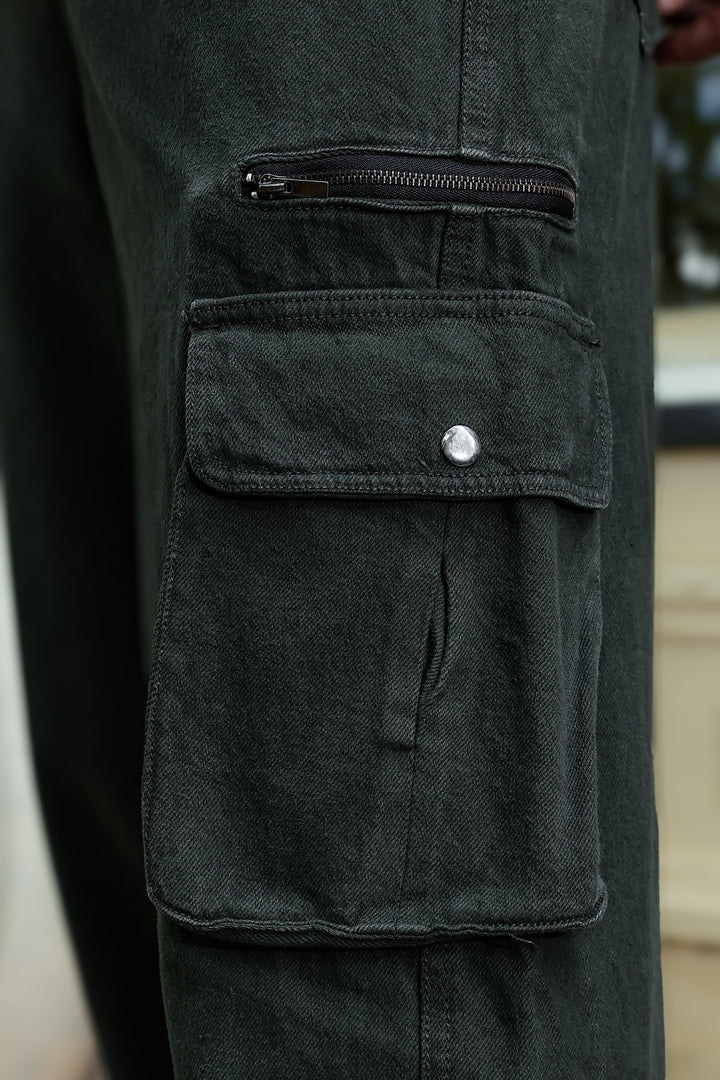 Olive Dyed Cargo Pants