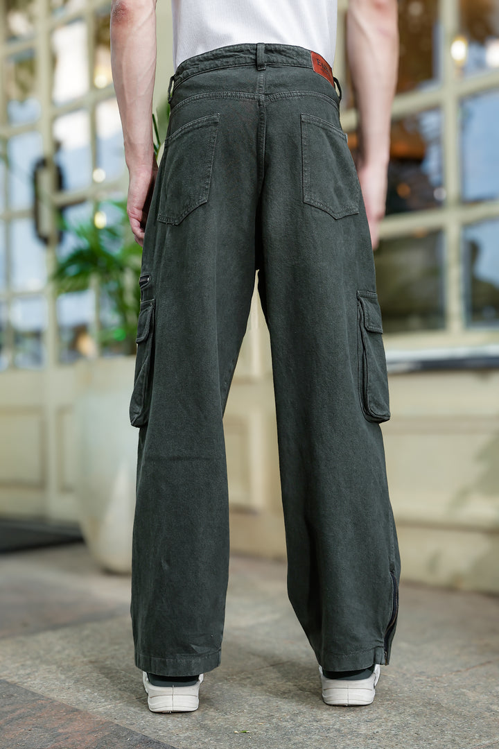 Olive Dyed Cargo Pants