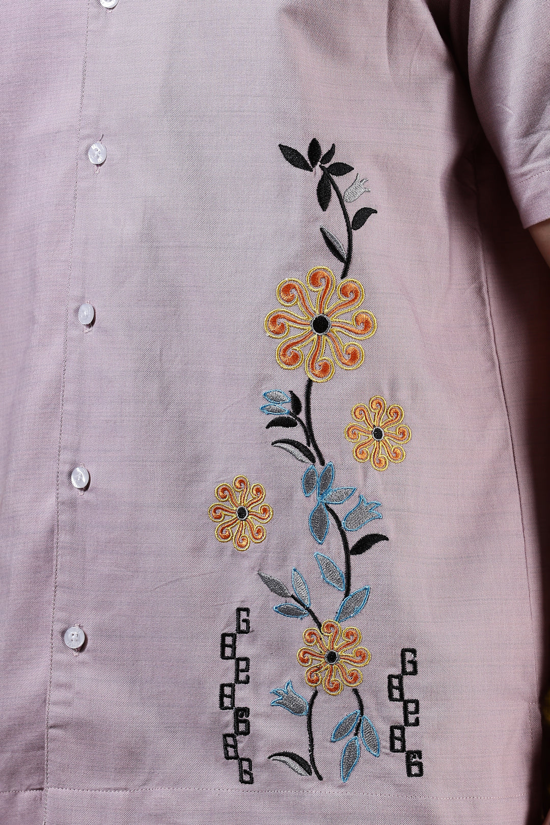 Sparkler Embroidery cuban Shirt