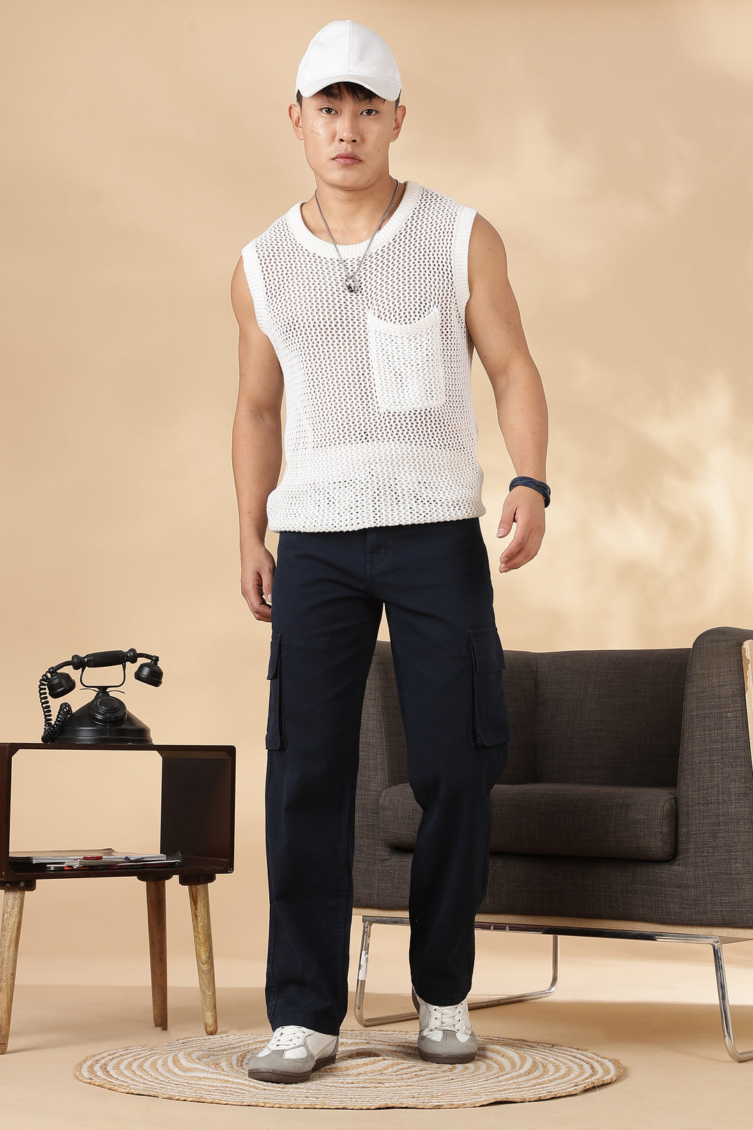 Essentials : Navy Cargo Pants
