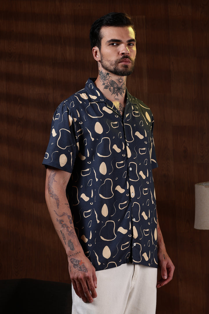 Navy Theoretical Cuban Shirt