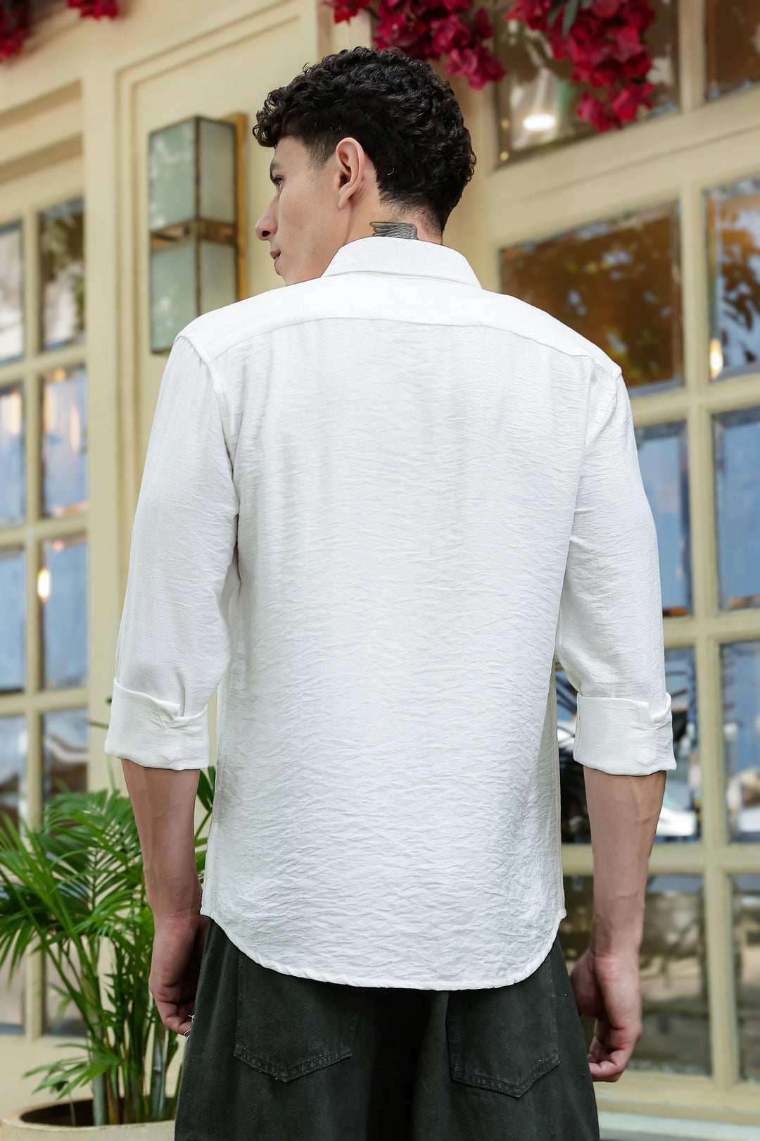 Abstract Sea Embroidery Textured fabric Shirt