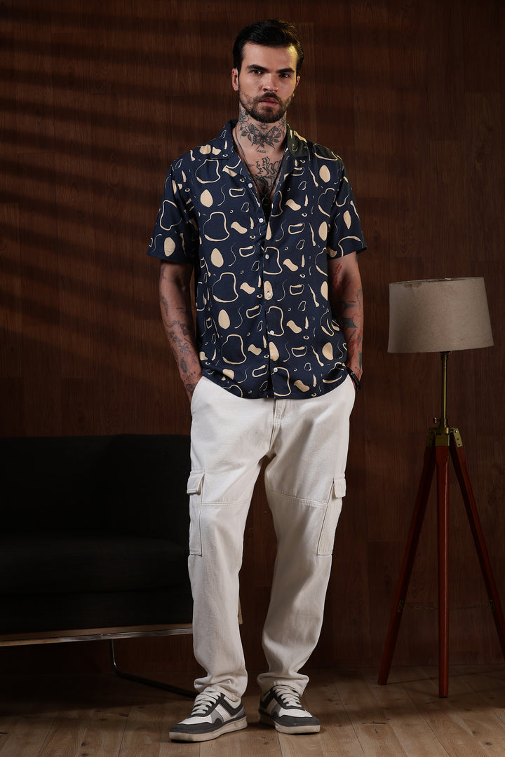 Navy Theoretical Cuban Shirt