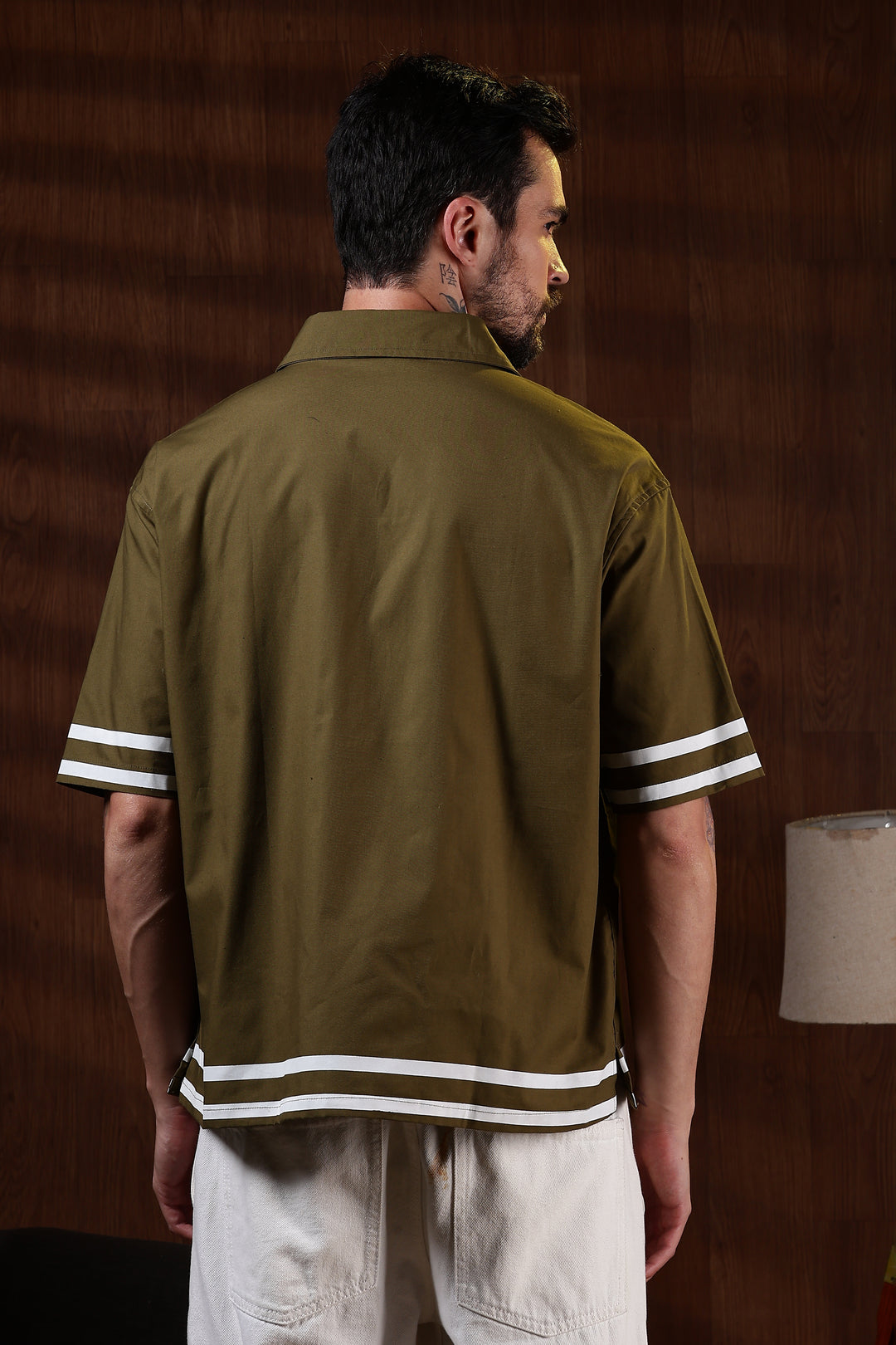 Altered Realities: Olive Embroidery Oversized Shirt