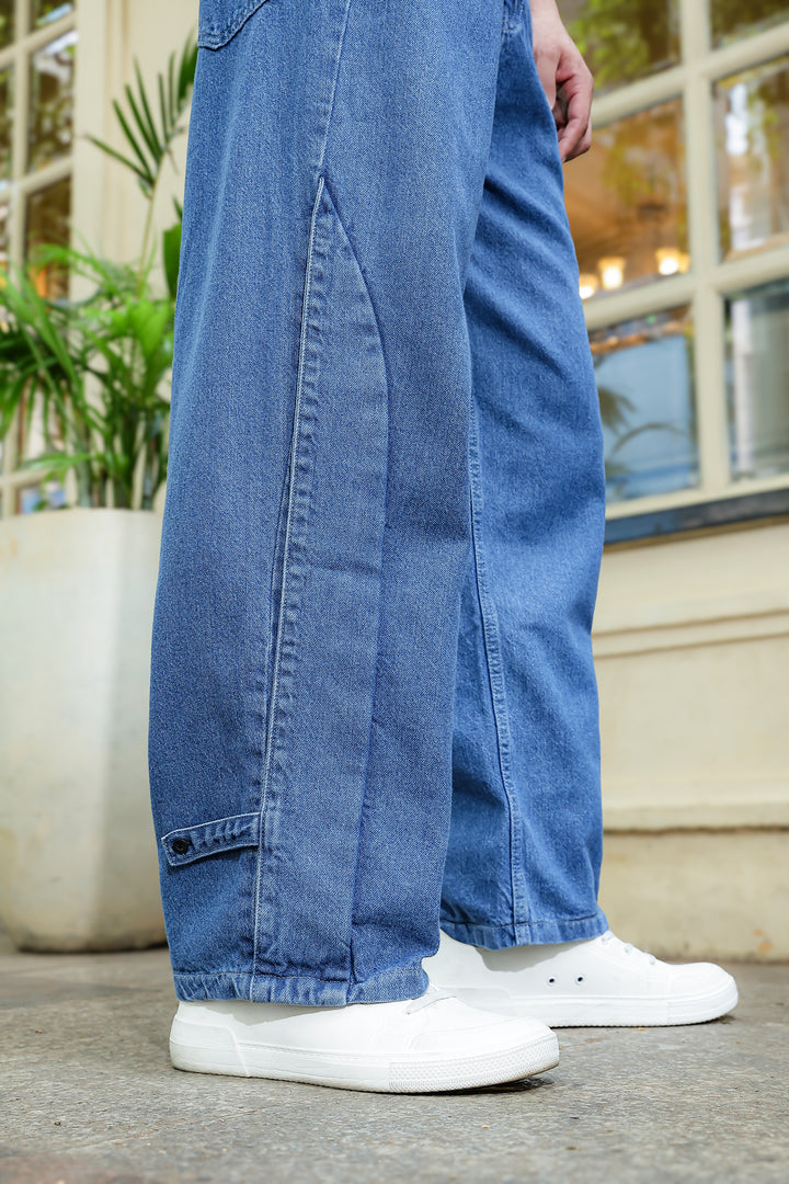 Twin- Flap Blue Cargo Pants