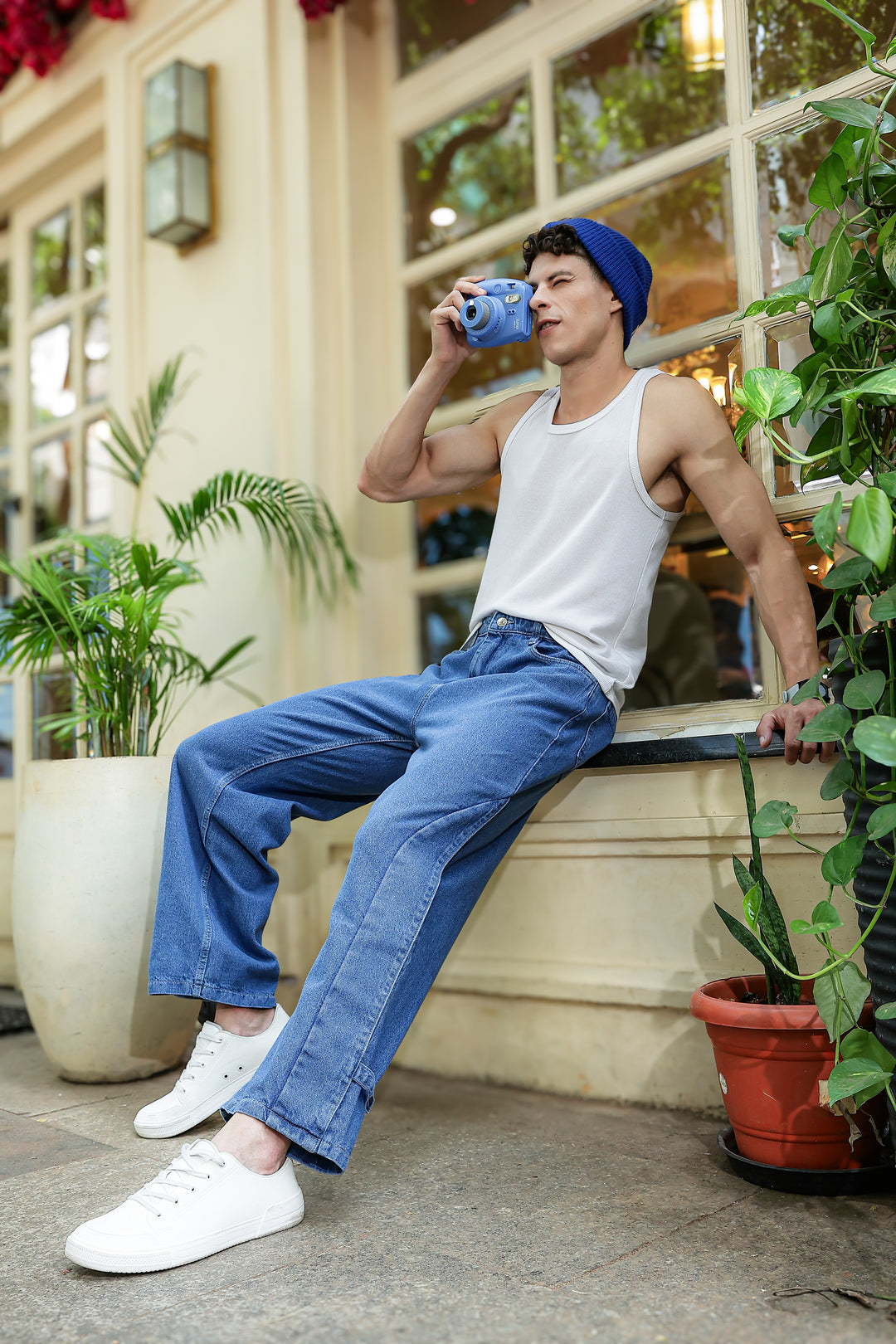 Twin- Flap Blue Cargo Pants