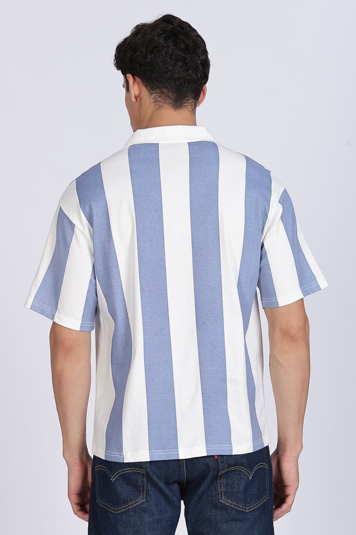 Los Angeles: Oversized Stripes Polo Shirt