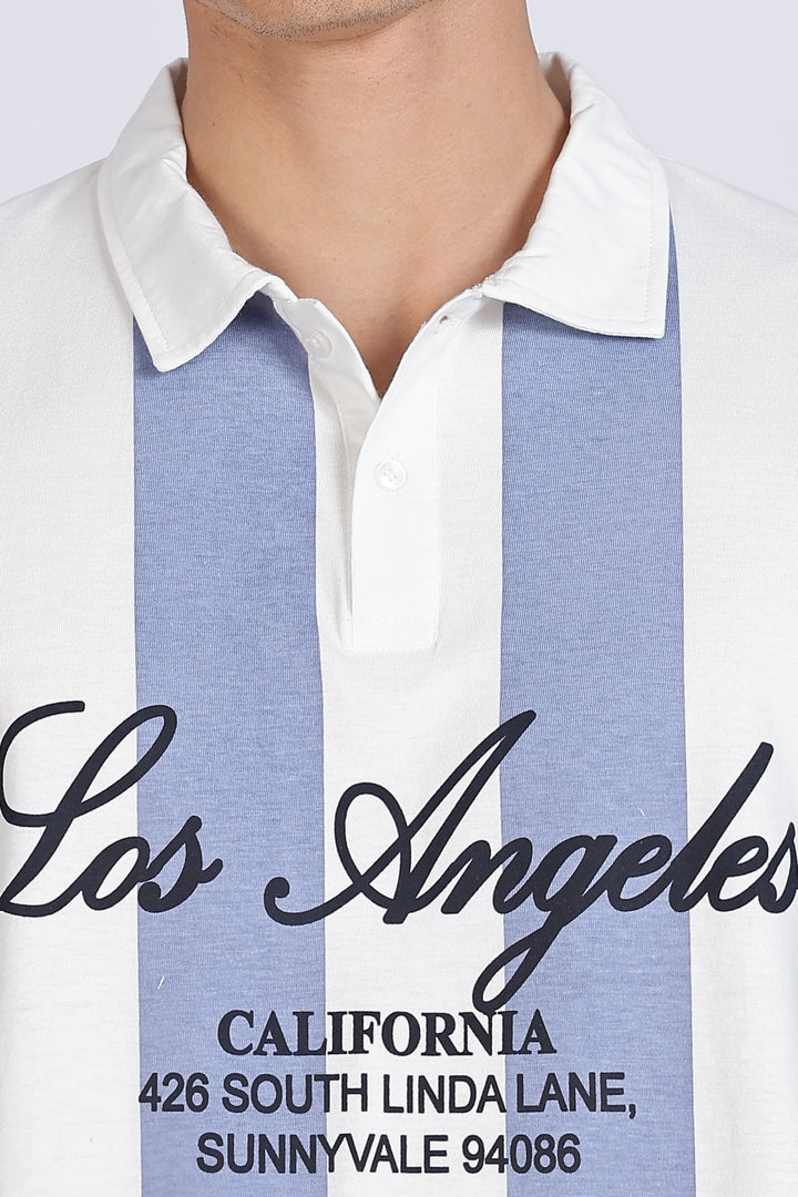 Los Angeles: Oversized Stripes Polo Shirt