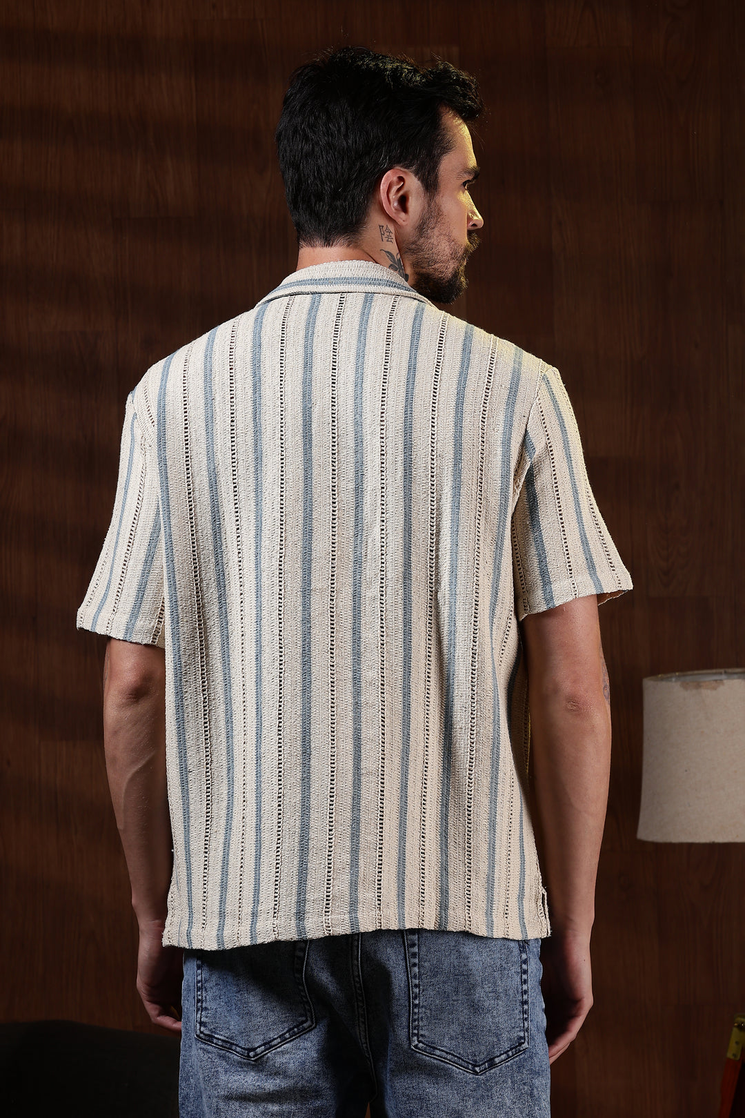 Blue Streak Crochet Shirt