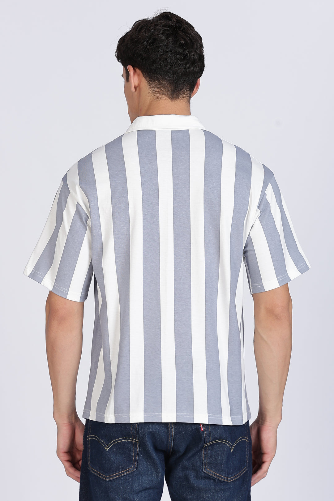 Lemon: Grey Stripes Polo Shirt