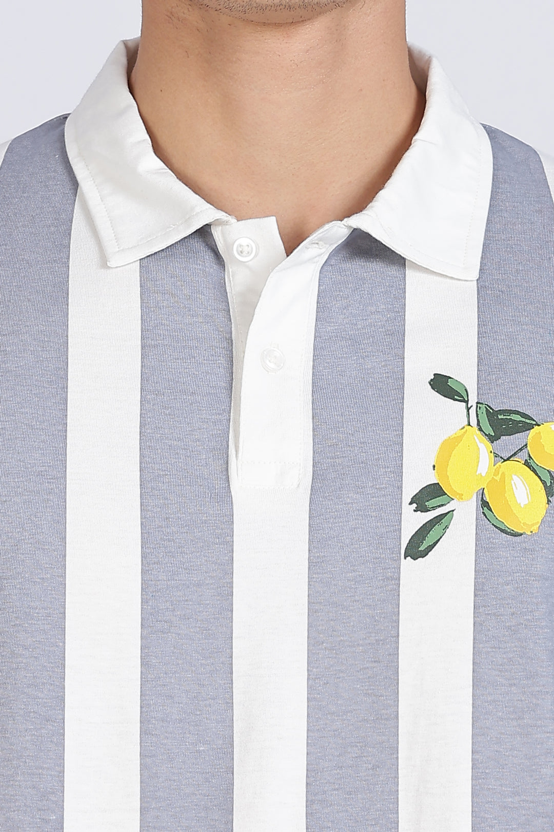 Lemon: Grey Stripes Polo Shirt