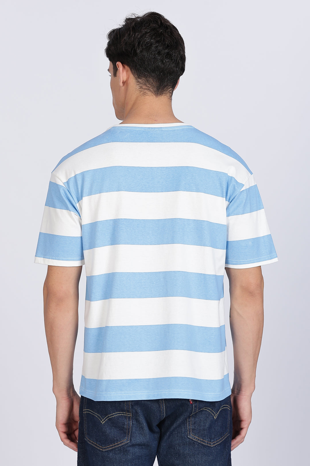 Stay Calm: Blue Stripes Oversized T-shirt