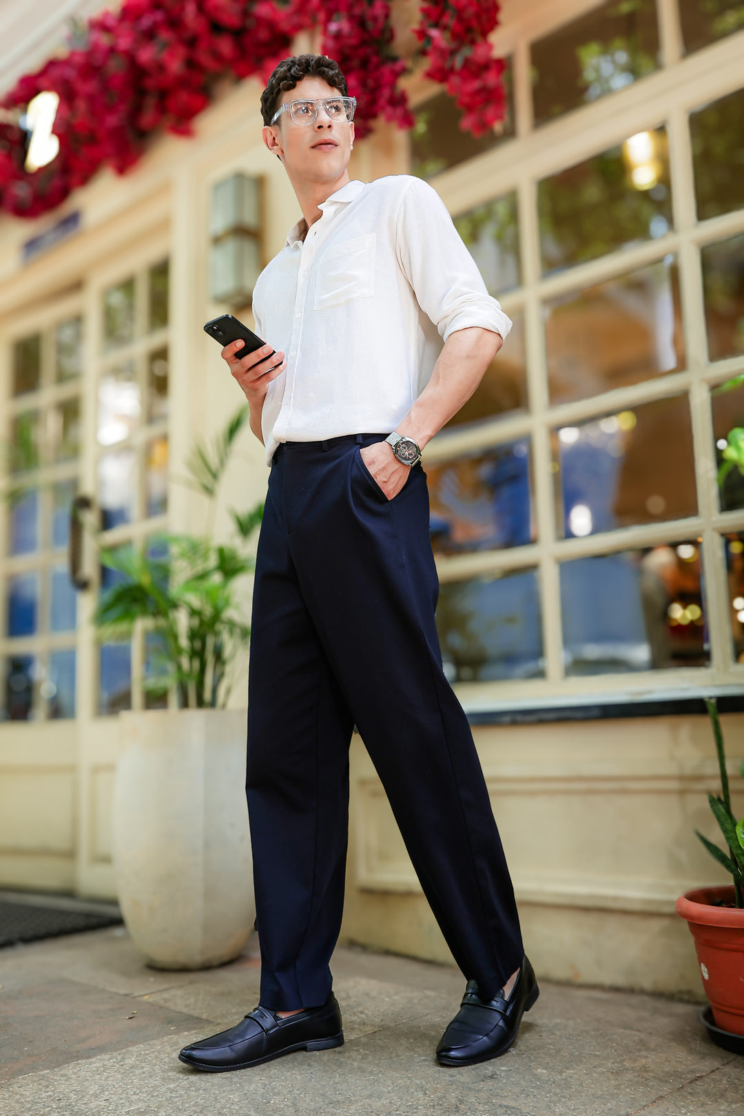 Korean Pants : Navy Trousers