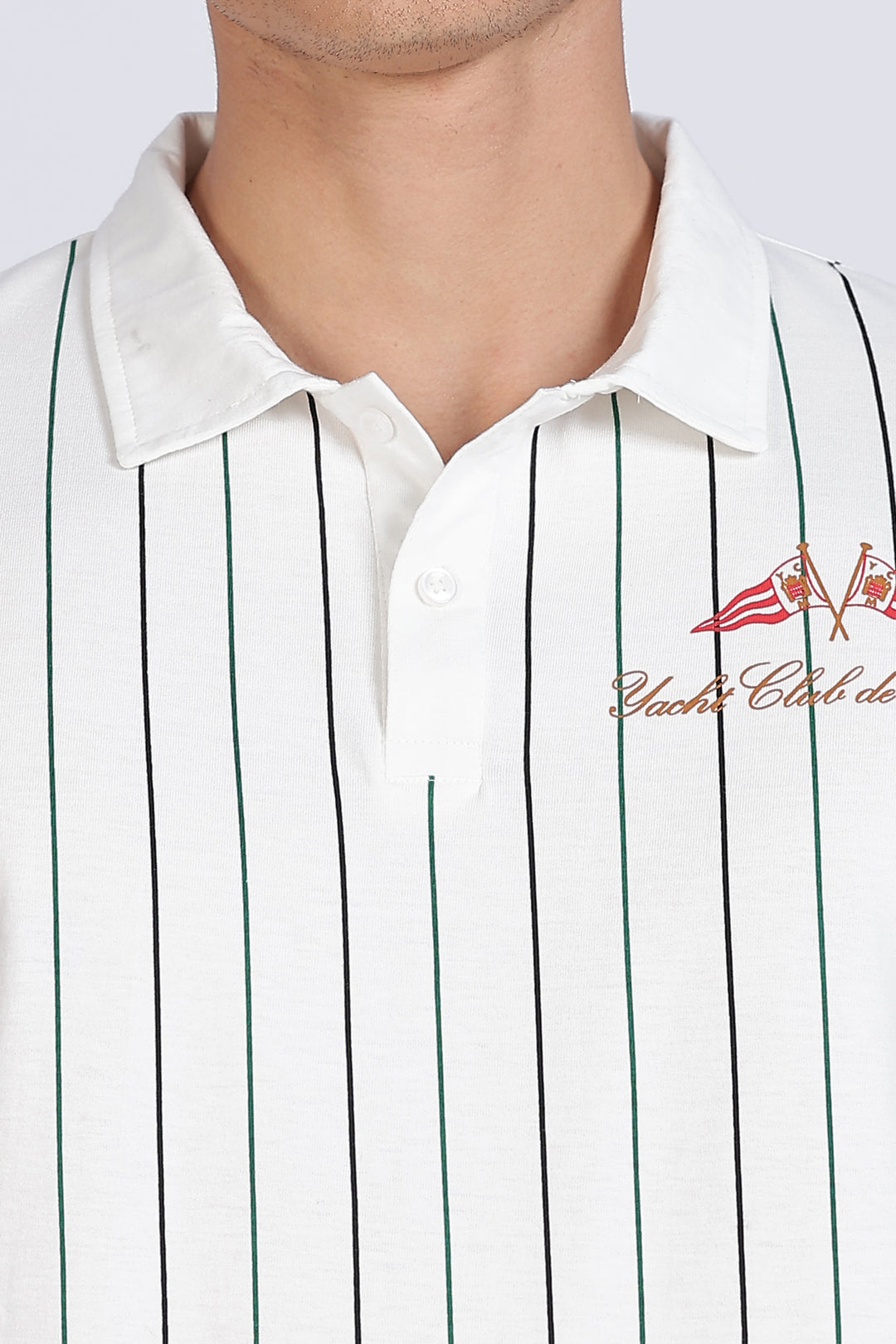 Greek Yacht: Stripes Oversized White Polo Shirt