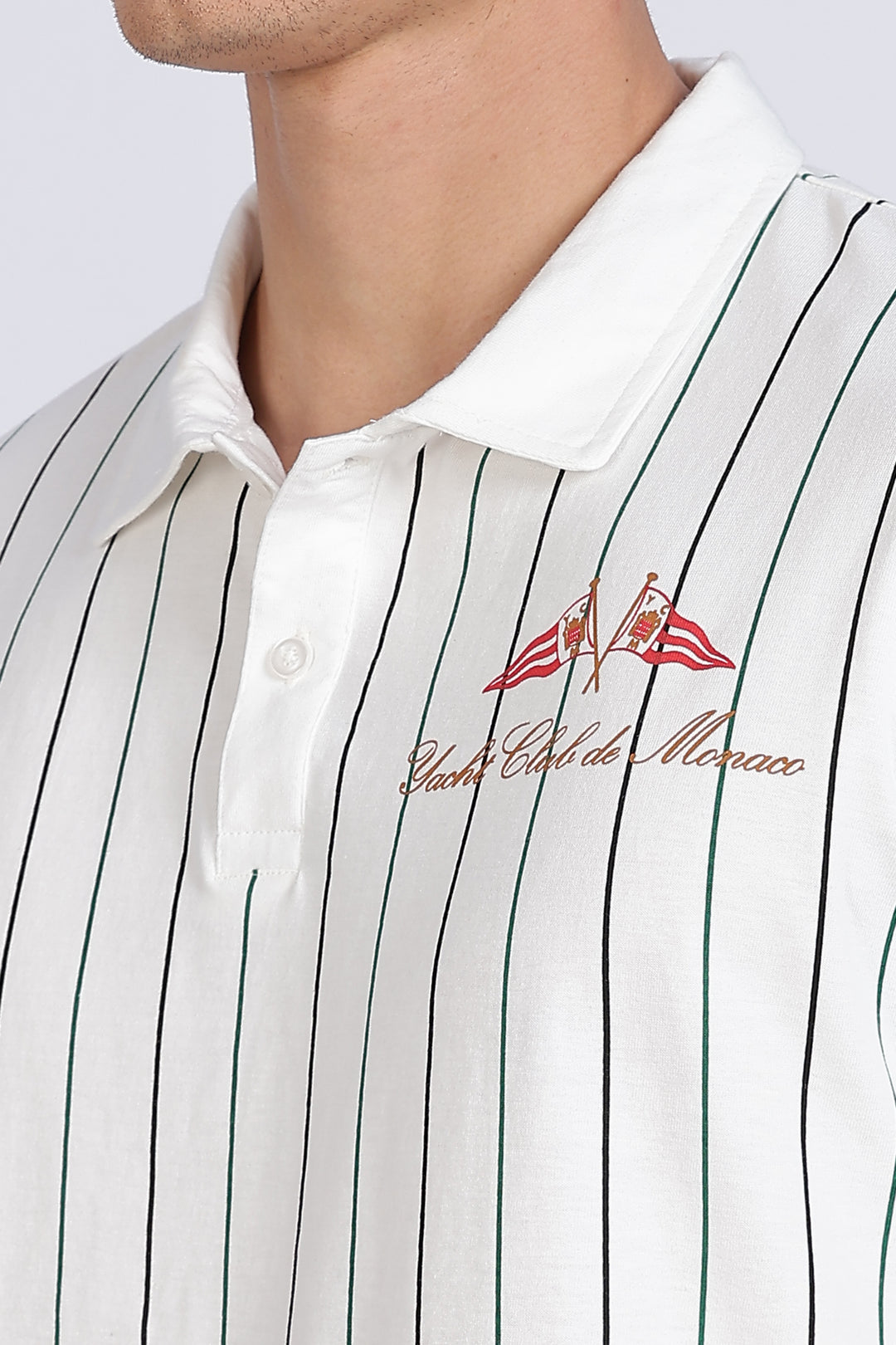 Greek Yacht: Stripes Oversized White Polo Shirt
