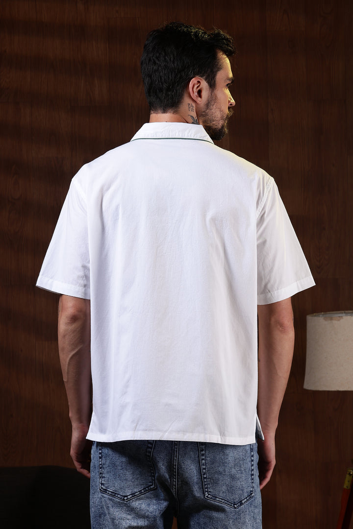 Flower Bouquet: Embroidery White Shirt