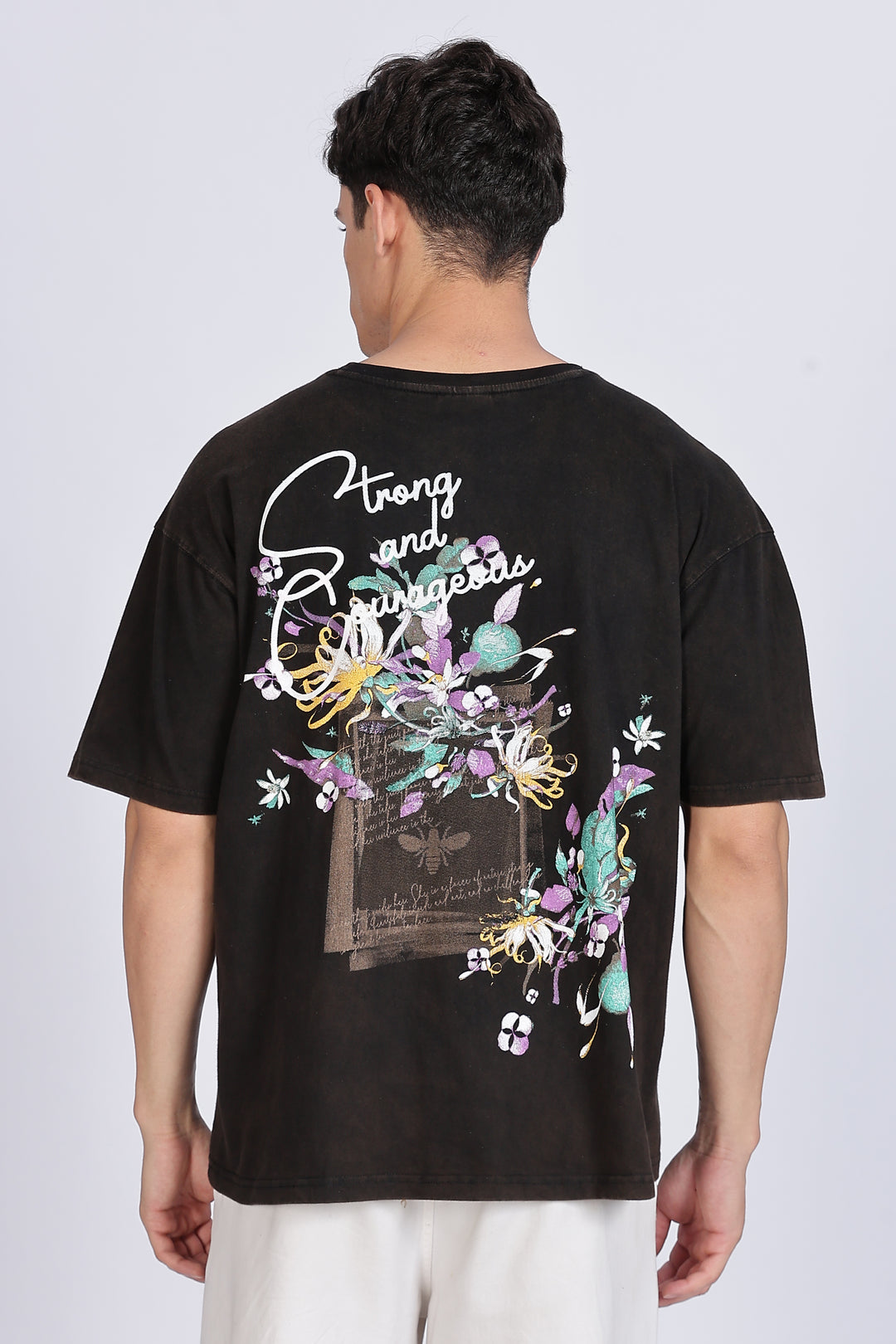 Strong and Gorgeous: Washed Black Oversized T-shirt