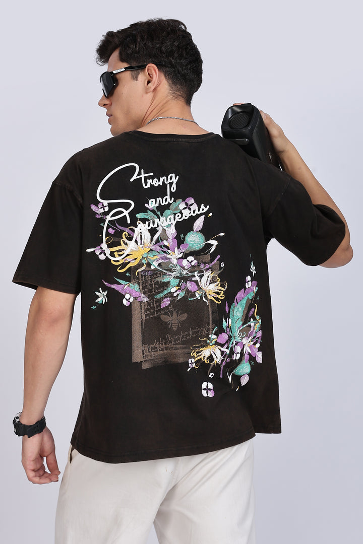 Strong and Gorgeous: Washed Black Oversized T-shirt