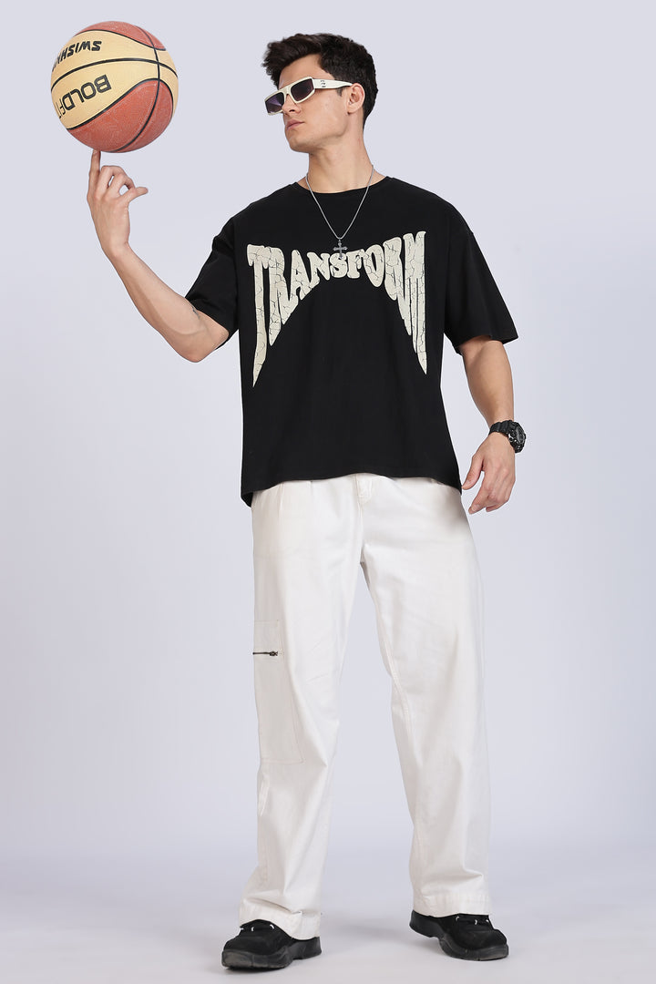 Transform: Black Washed Oversized T-shirt