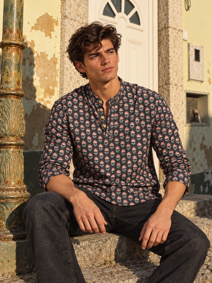 Ethic Violet Printed Kurta