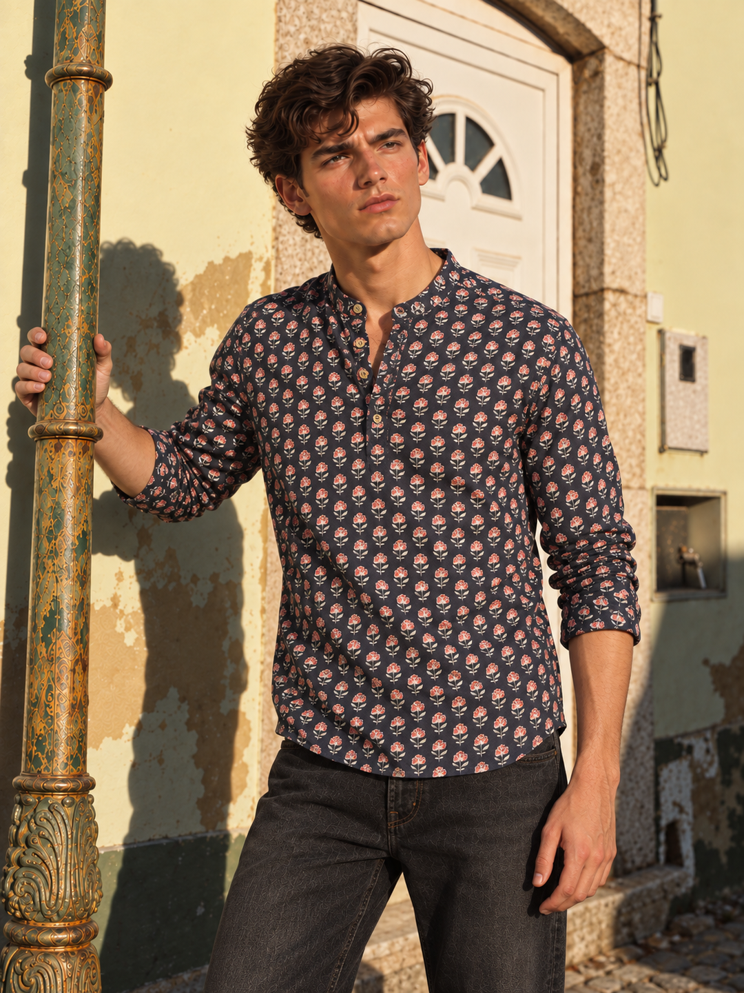Ethic Violet Printed Kurta