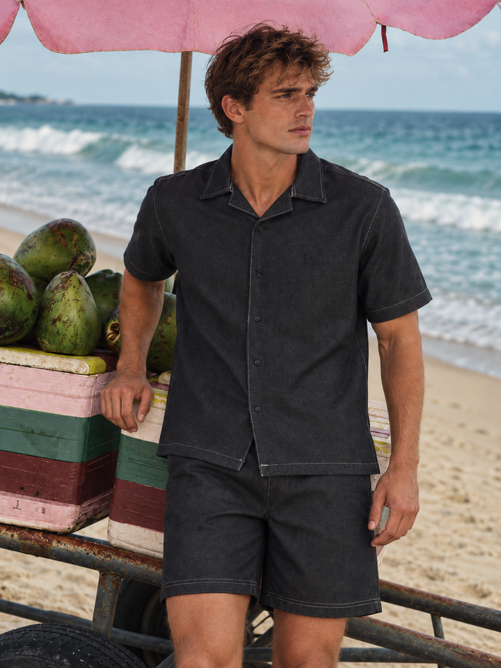 Contrast Stitch Black Co-ords