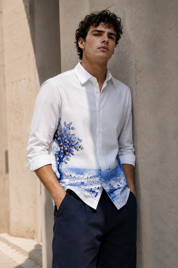 Greek Landscape : Oxford Printed Shirt