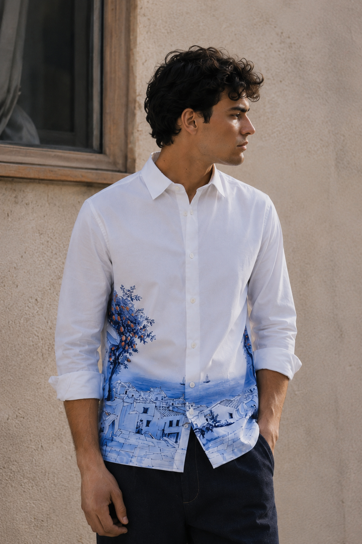 Greek Landscape : Oxford Printed Shirt